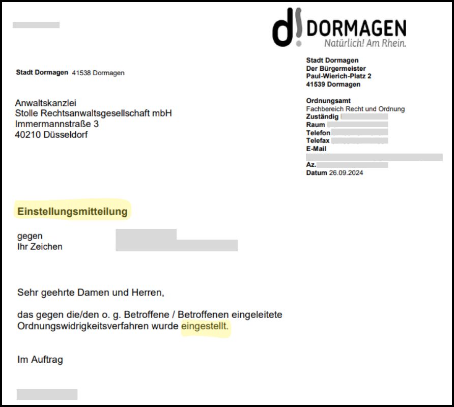 Verfahren wurde eingestellt