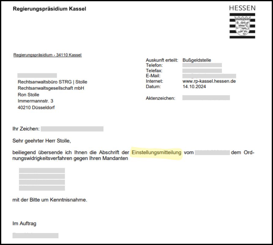Verfahren wurde eingestellt